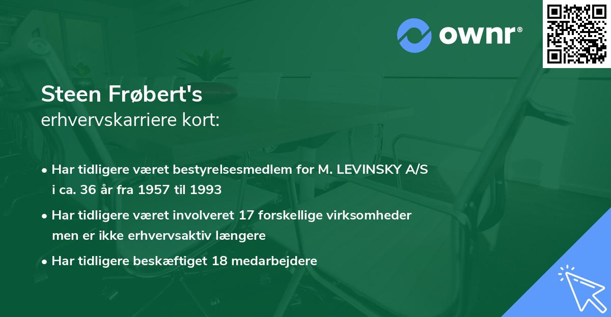 Steen Frøbert's erhvervskarriere kort