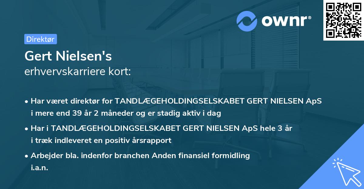 Gert Nielsen's erhvervskarriere kort