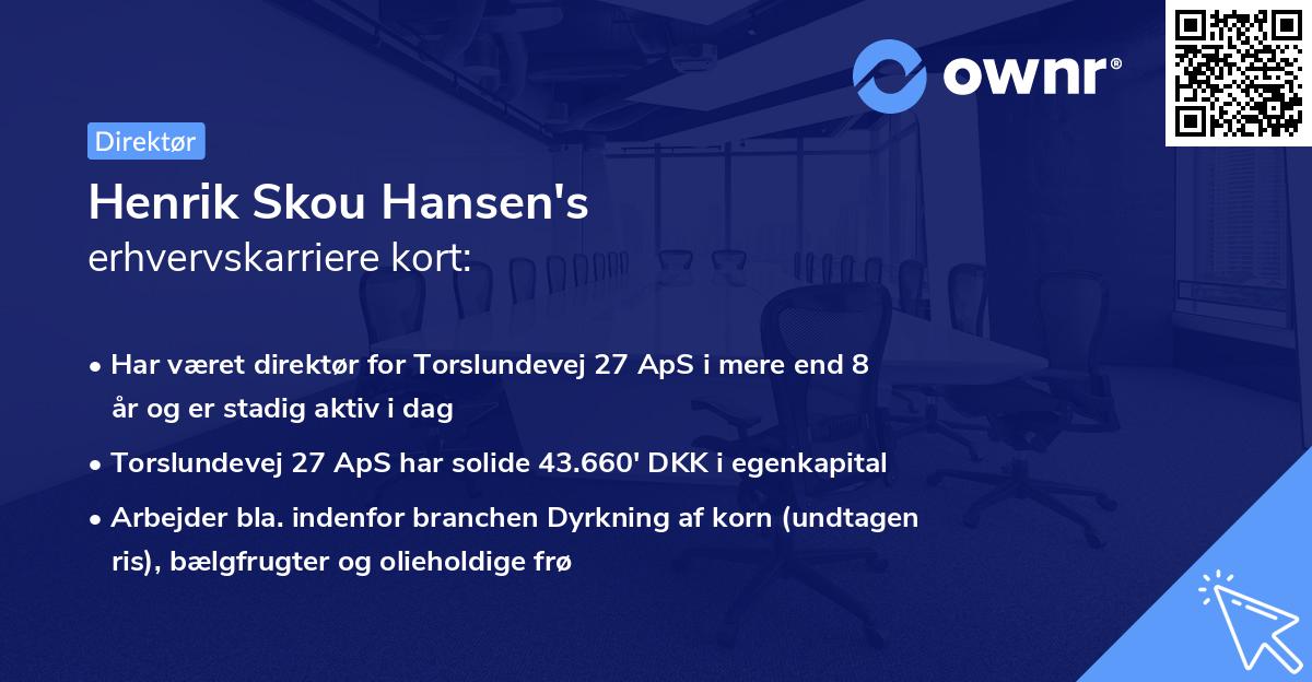 Henrik Skou Hansen's erhvervskarriere kort