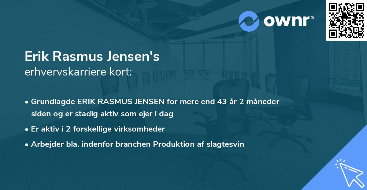 Erik Rasmus Jensen's erhvervskarriere kort