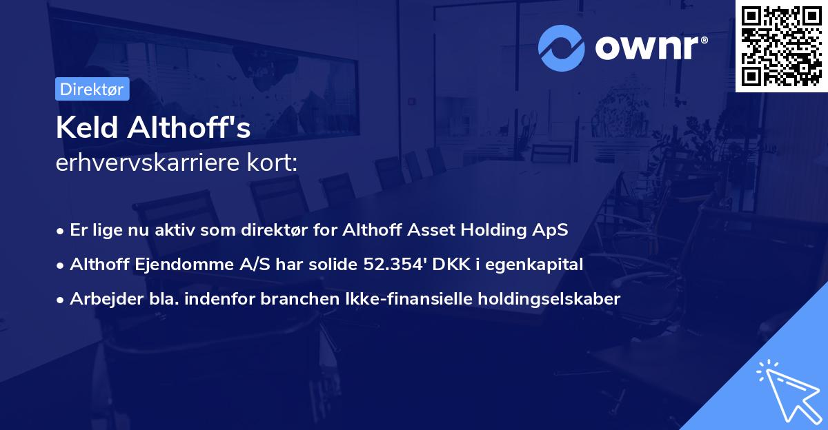 Keld Althoff's erhvervskarriere kort