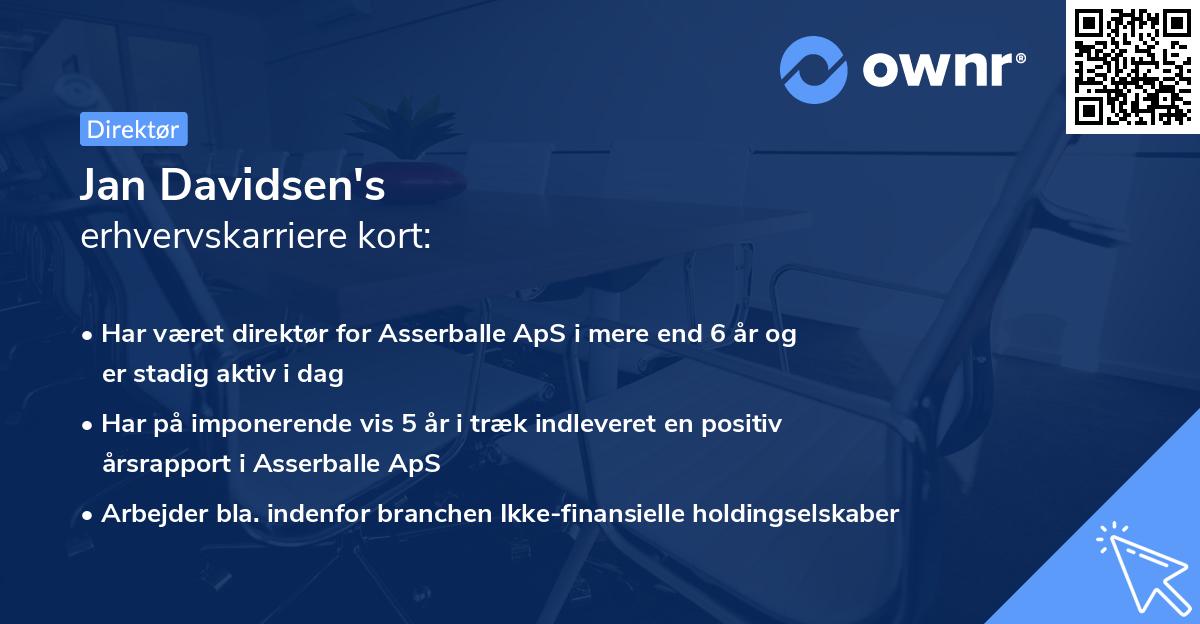 Jan Davidsen's erhvervskarriere kort