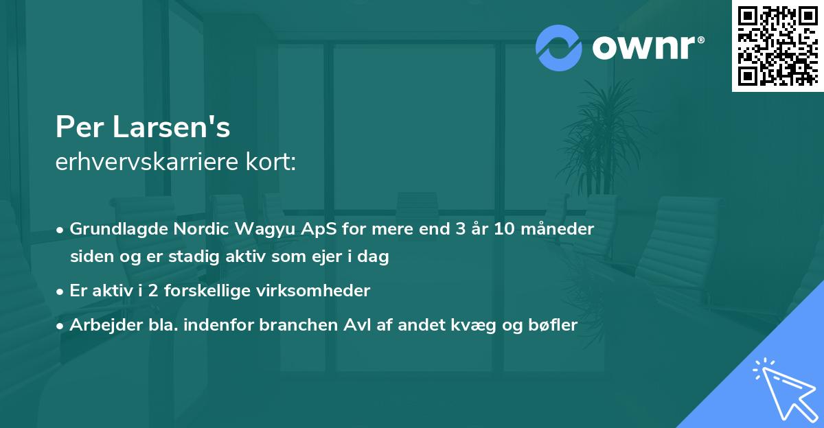 Per Larsen's erhvervskarriere kort