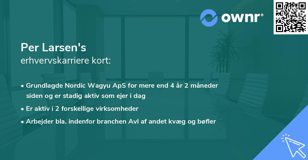 Per Larsen's erhvervskarriere kort