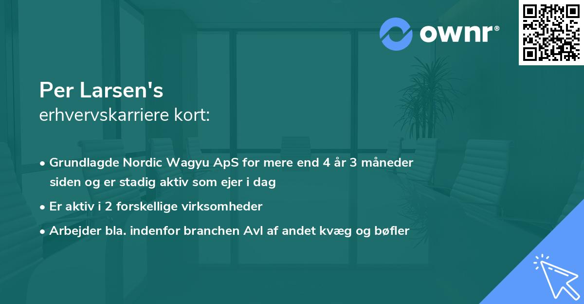 Per Larsen's erhvervskarriere kort