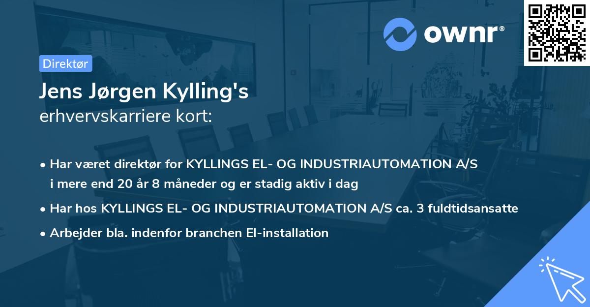 Jens Jørgen Kylling's erhvervskarriere kort