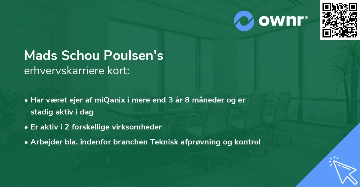 Mads Schou Poulsen's erhvervskarriere kort