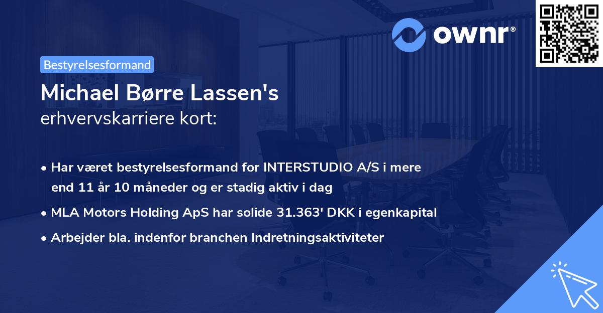 Michael Børre Lassen's erhvervskarriere kort