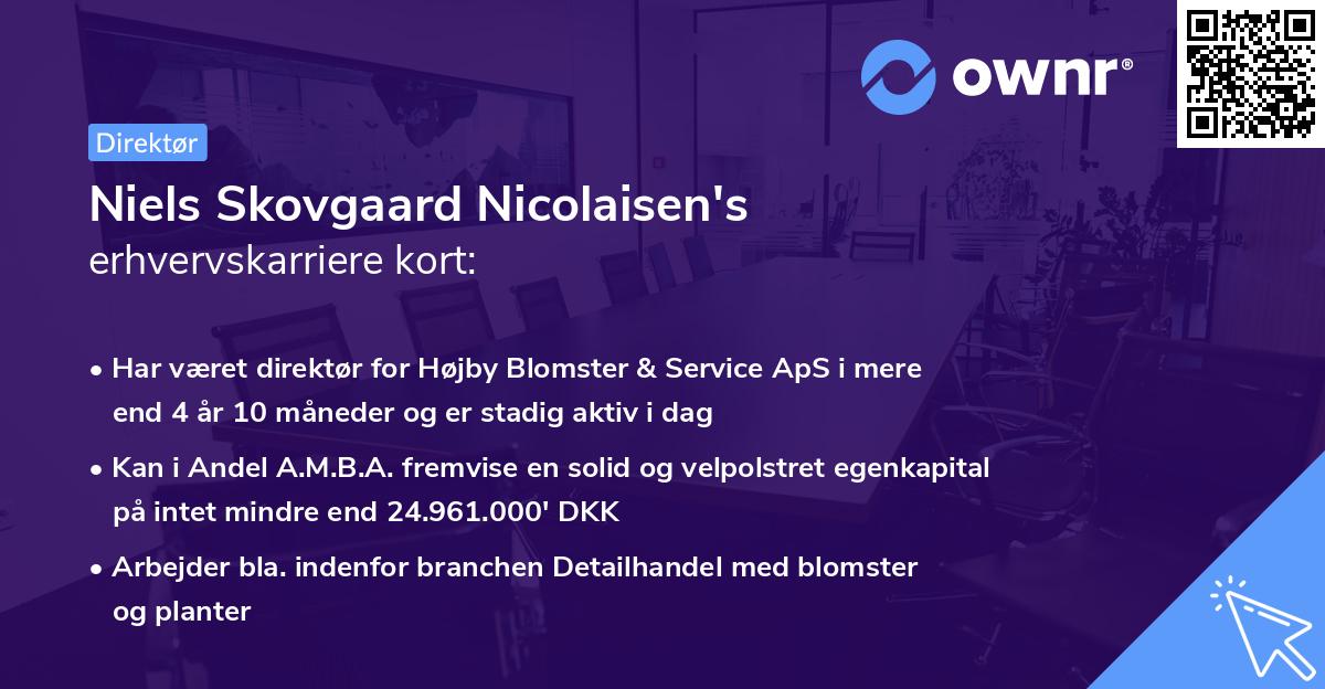 Niels Skovgaard Nicolaisen's erhvervskarriere kort