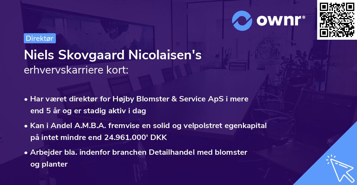Niels Skovgaard Nicolaisen's erhvervskarriere kort
