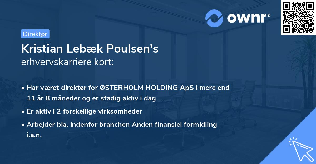 Kristian Lebæk Poulsen's erhvervskarriere kort