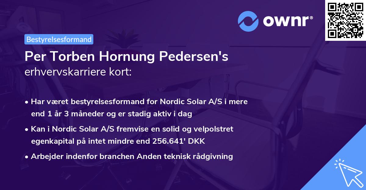 Per Torben Hornung Pedersen's erhvervskarriere kort