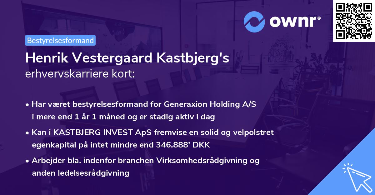 Henrik Vestergaard Kastbjerg's erhvervskarriere kort