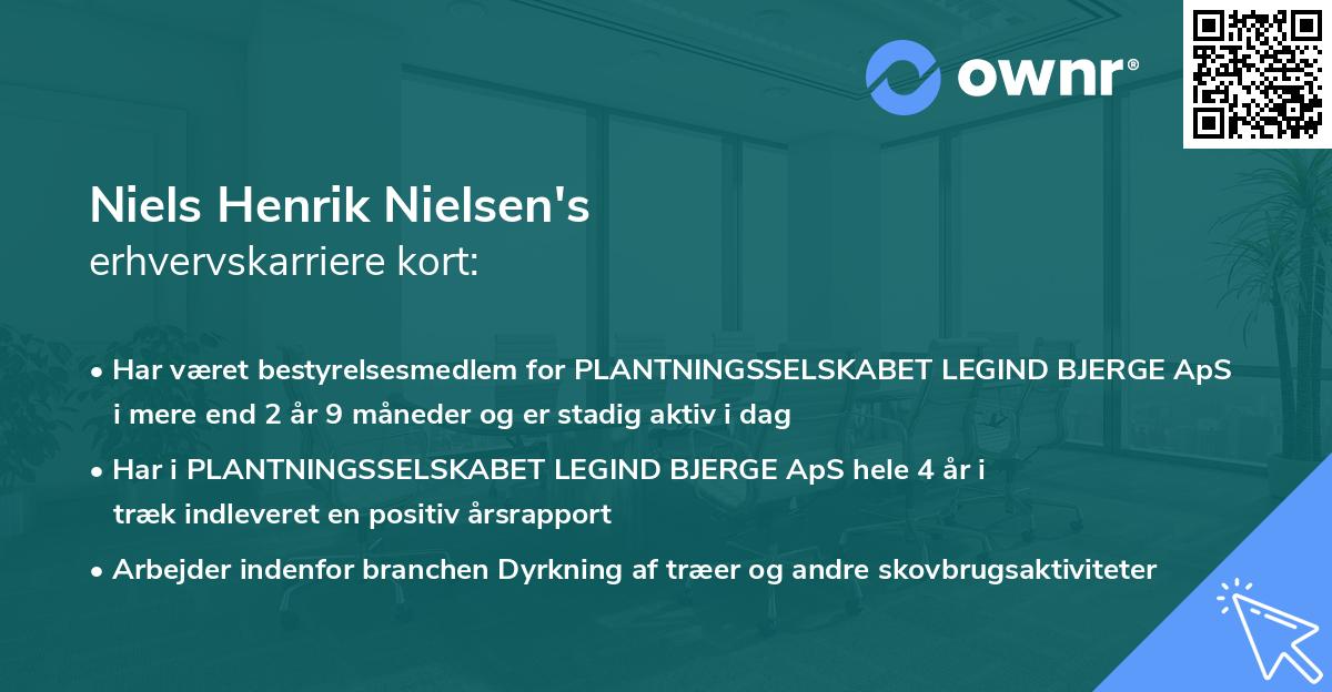 Niels Henrik Nielsen's erhvervskarriere kort