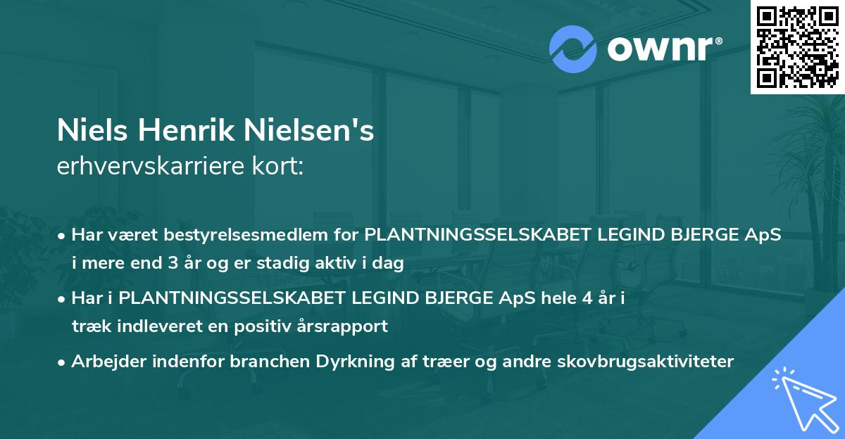 Niels Henrik Nielsen's erhvervskarriere kort