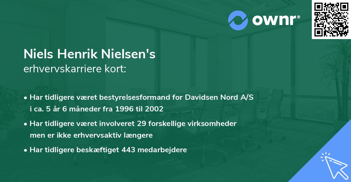 Niels Henrik Nielsen's erhvervskarriere kort