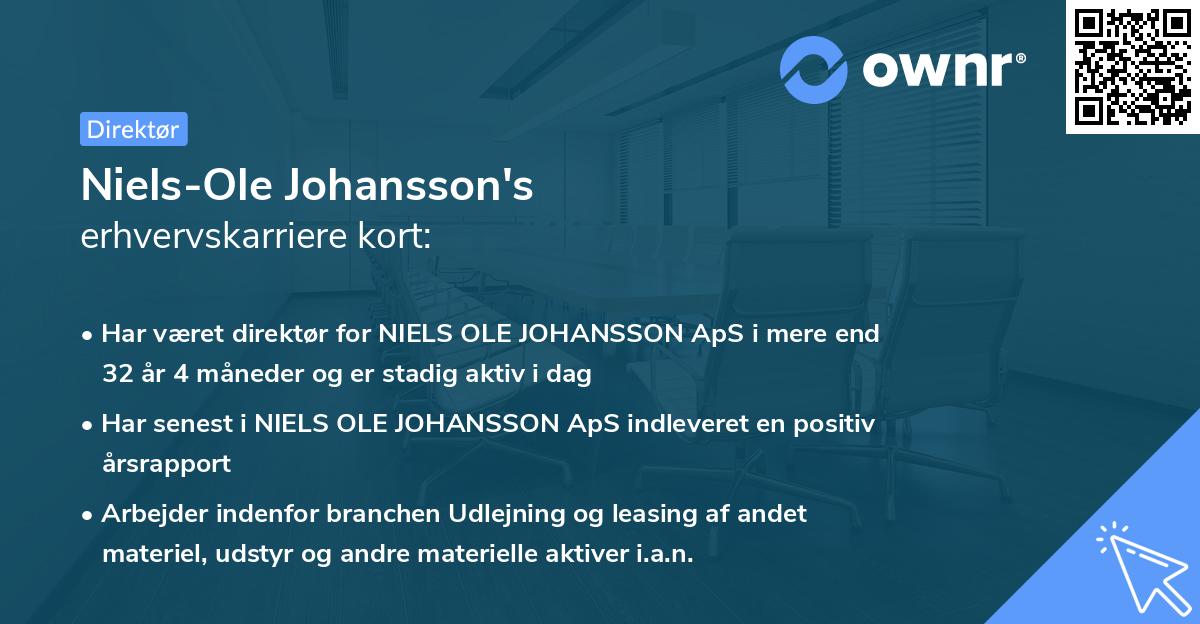 Niels-Ole Johansson's erhvervskarriere kort