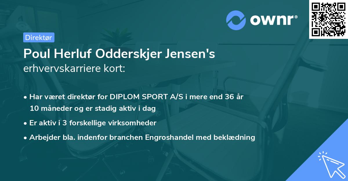 Poul Herluf Odderskjer Jensen's erhvervskarriere kort