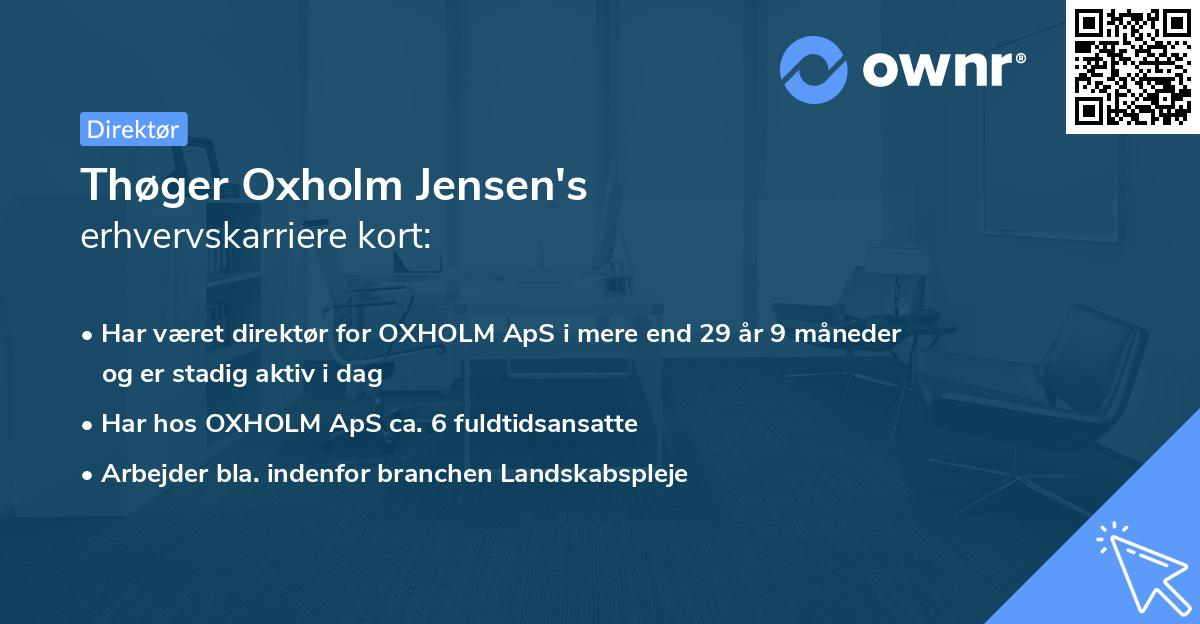 Thøger Oxholm Jensen's erhvervskarriere kort