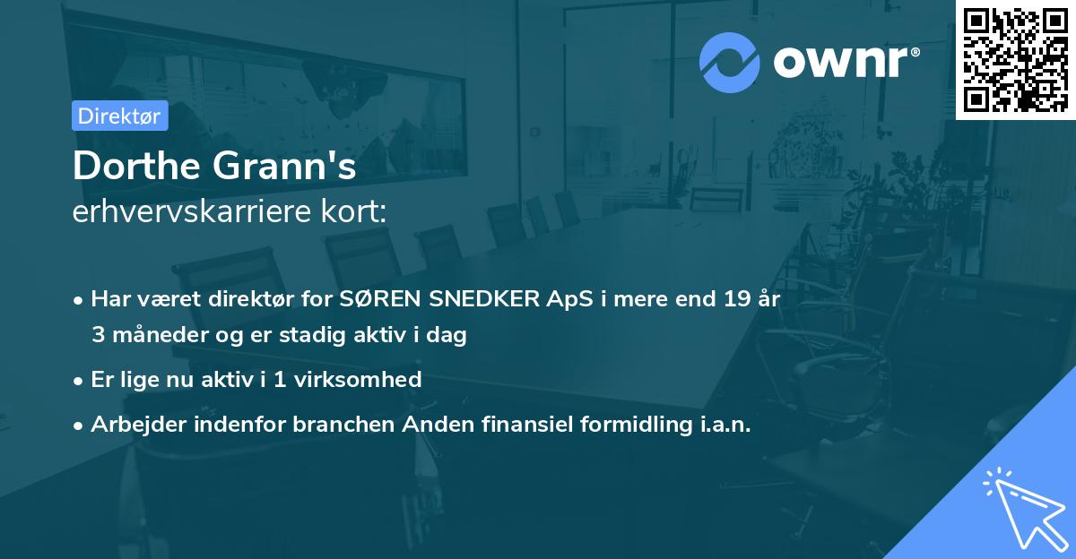 Dorthe Grann's erhvervskarriere kort