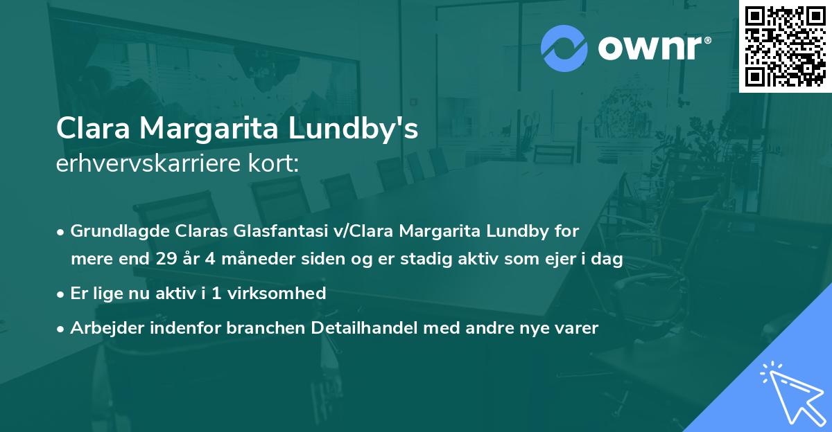 Clara Margarita Lundby's erhvervskarriere kort