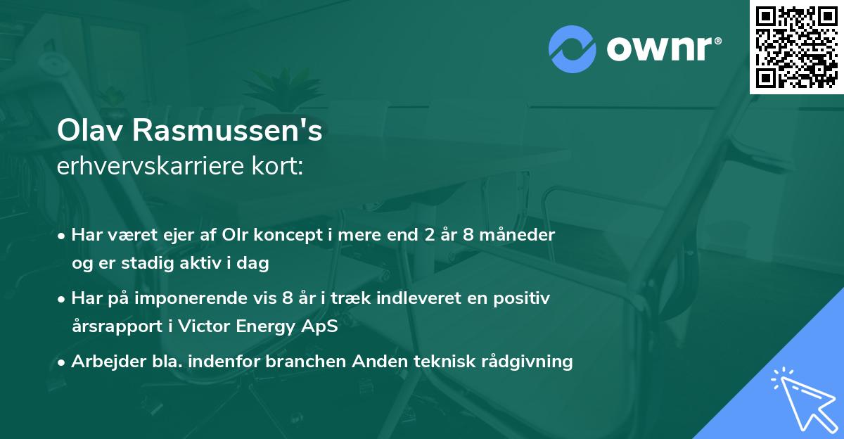 Olav Rasmussen's erhvervskarriere kort
