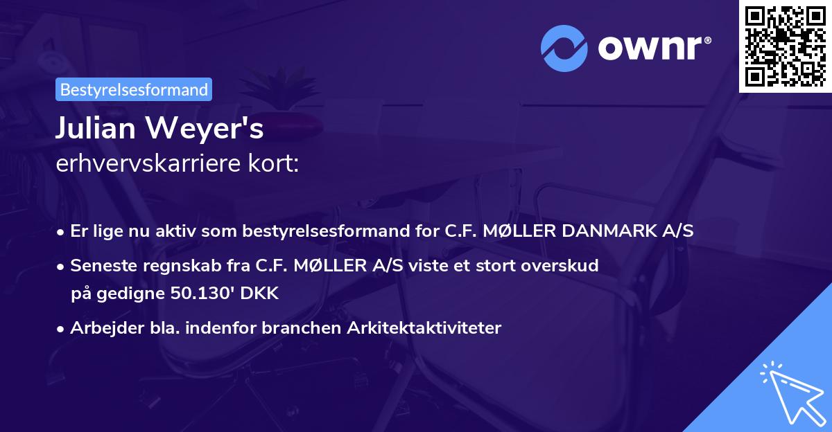 Julian Weyer's erhvervskarriere kort