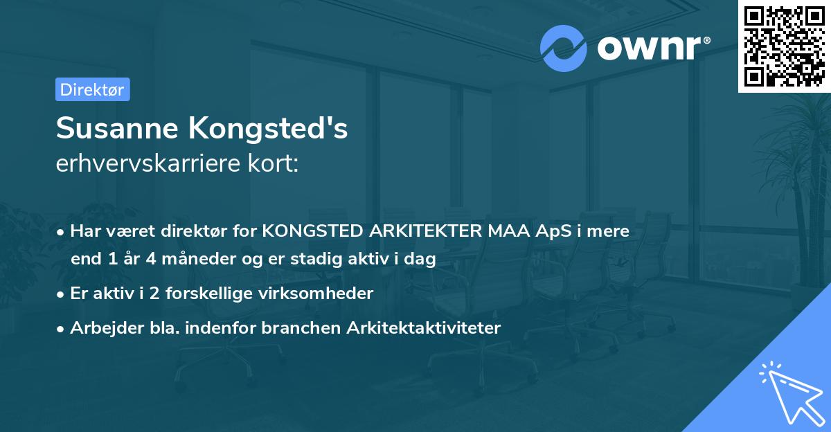 Susanne Kongsted's erhvervskarriere kort