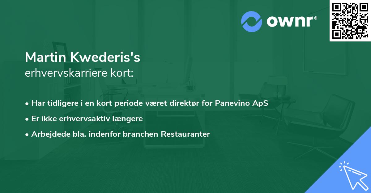 Martin Kwederis's erhvervskarriere kort