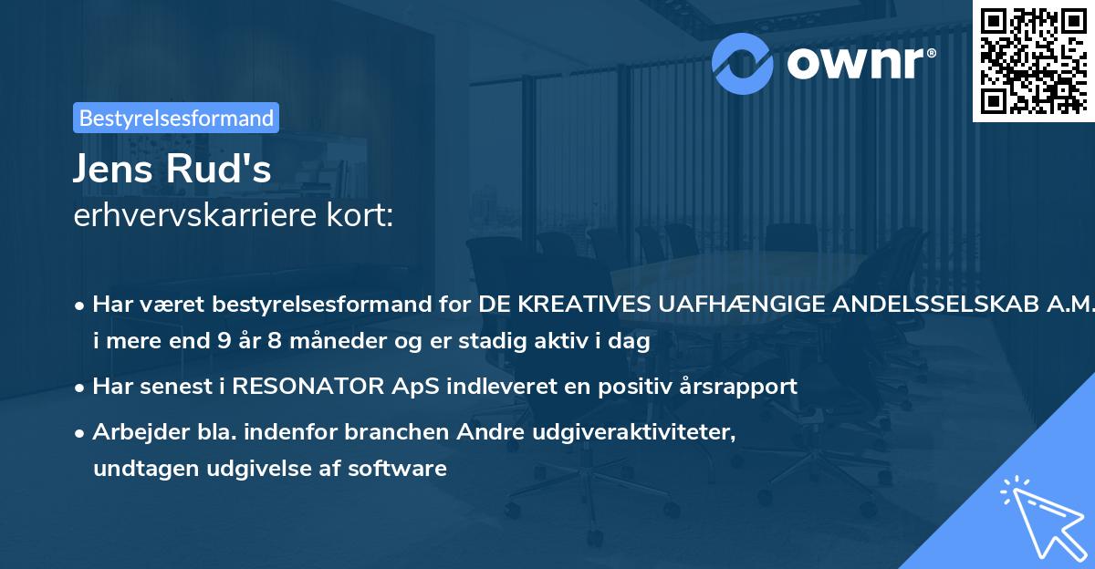 Jens Rud's erhvervskarriere kort