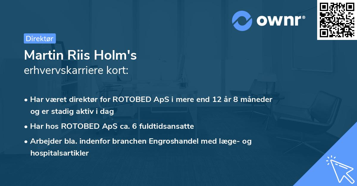 Martin Riis Holm's erhvervskarriere kort