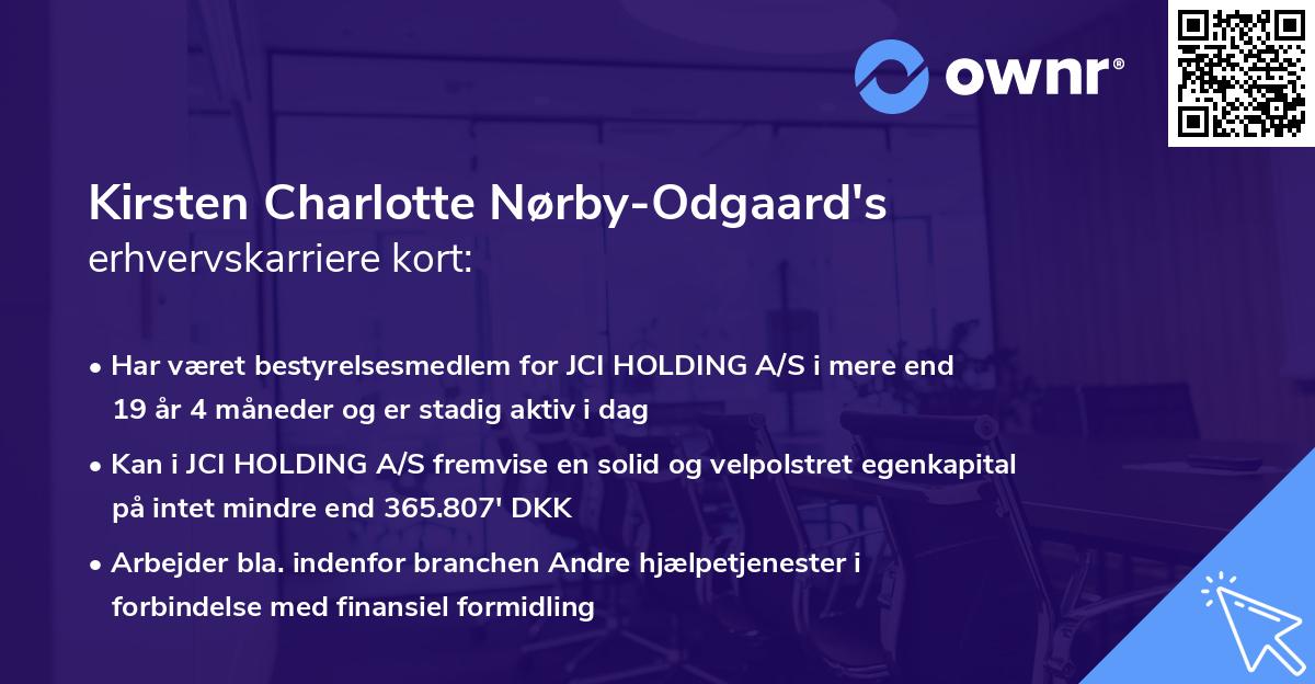 Kirsten Charlotte Nørby-Odgaard's erhvervskarriere kort