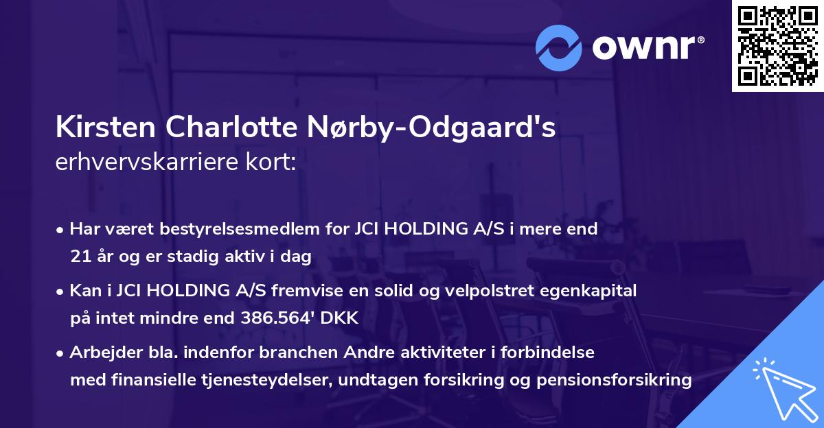 Kirsten Charlotte Nørby-Odgaard's erhvervskarriere kort