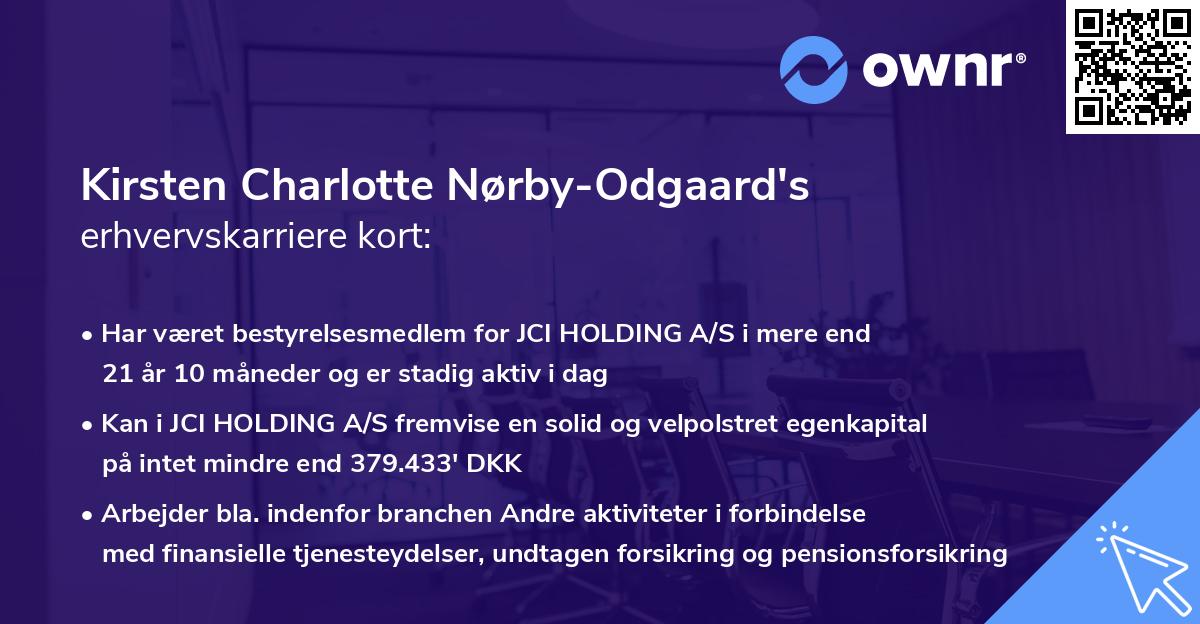 Kirsten Charlotte Nørby-Odgaard's erhvervskarriere kort