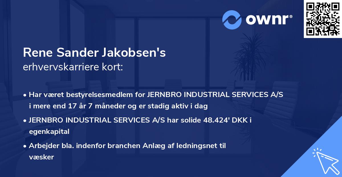 Rene Sander Jakobsen's erhvervskarriere kort
