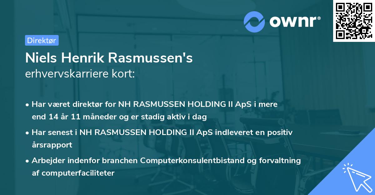 Niels Henrik Rasmussen's erhvervskarriere kort