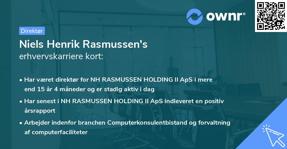 Niels Henrik Rasmussen's erhvervskarriere kort