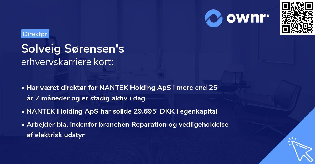 Solveig Sørensen's erhvervskarriere kort