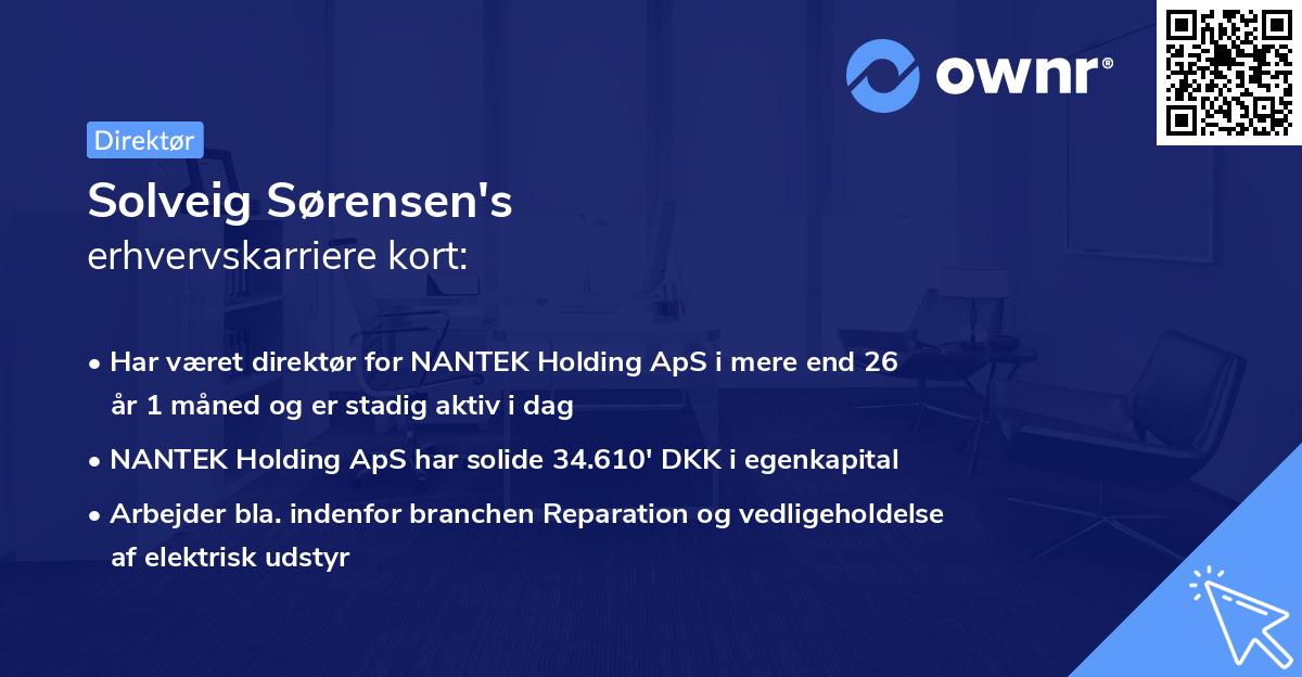 Solveig Sørensen's erhvervskarriere kort