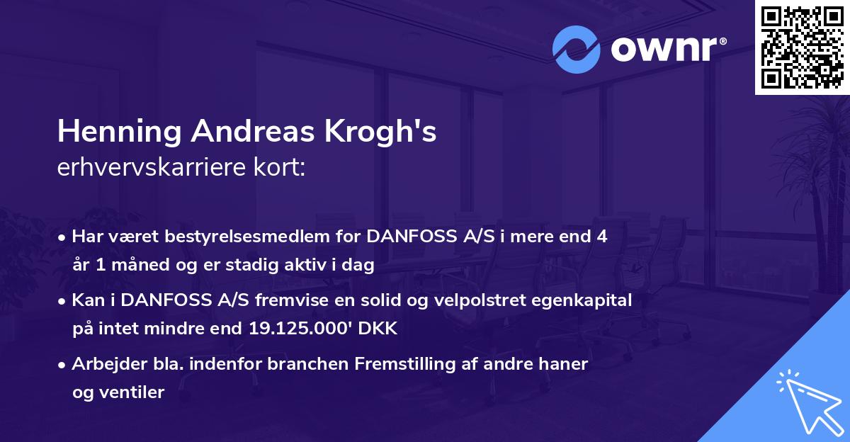 Henning Andreas Krogh's erhvervskarriere kort