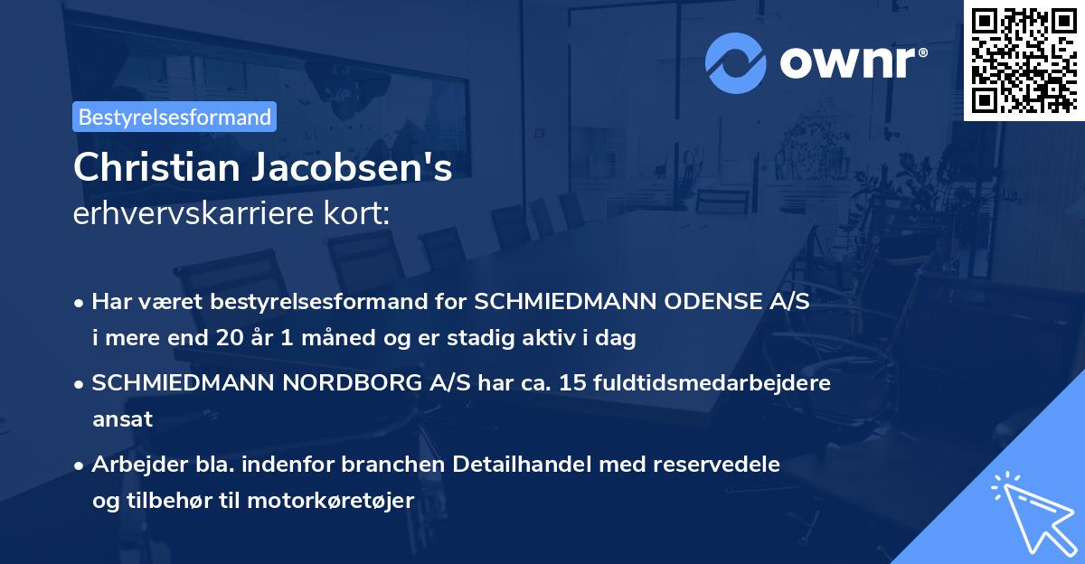 Christian Jacobsen's erhvervskarriere kort