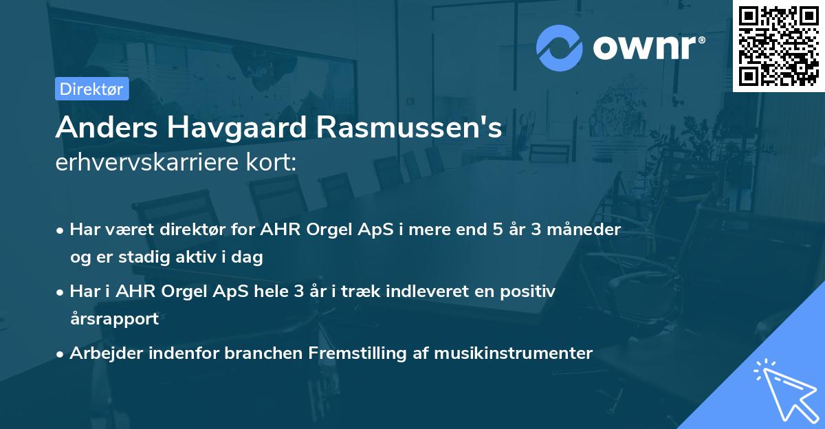 Anders Havgaard Rasmussen's erhvervskarriere kort