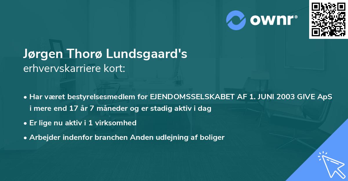Jørgen Thorø Lundsgaard's erhvervskarriere kort