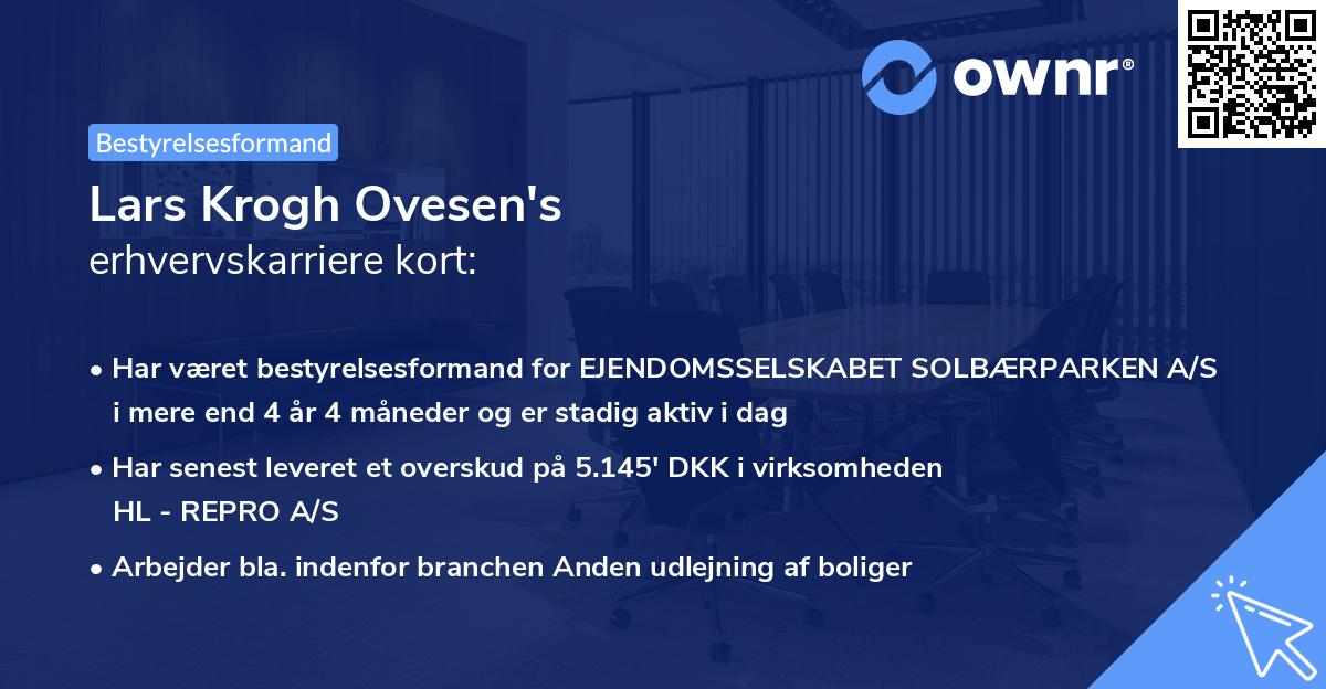 Lars Krogh Ovesen's erhvervskarriere kort