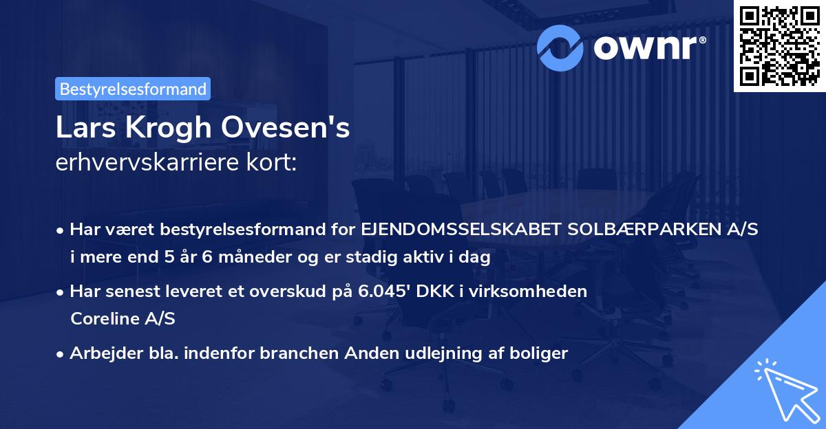 Lars Krogh Ovesen's erhvervskarriere kort