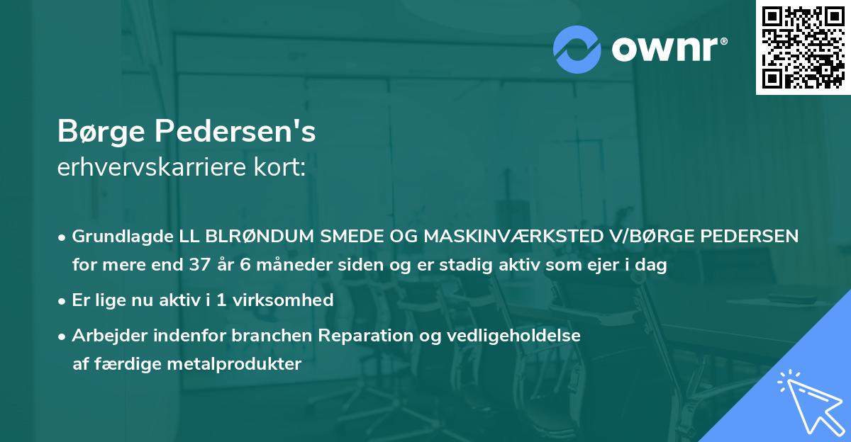 Børge Pedersen's erhvervskarriere kort