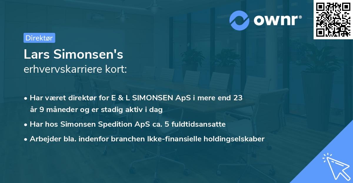 Lars Simonsen's erhvervskarriere kort