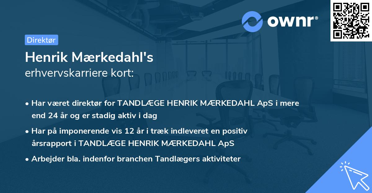 Henrik Mærkedahl's erhvervskarriere kort