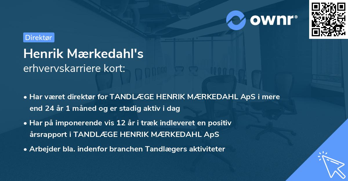 Henrik Mærkedahl's erhvervskarriere kort