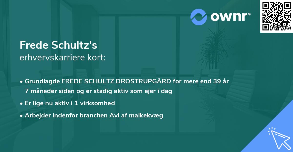 Frede Schultz's erhvervskarriere kort